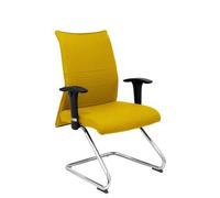 Silla Albacete confidente tapizada con Tela color Amarillo. Brazos 1D y No aplica