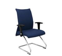 Silla Albacete confidente tapizada con Tela color Azul marino. Brazos 1D y No aplica