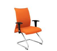 Silla Albacete confidente tapizada con Tela color Naranja. Brazos 1D y No aplica