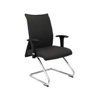 Silla Albacete confidente tapizada con Tela color Negro. Brazos 1D y No aplica