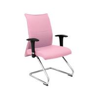 Silla Albacete confidente tapizada con Tela color Rosa pálido. Brazos 1D y No aplica