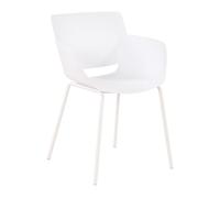 CLP Silla Alpena para Interior o Exterior I Butacas Modernas con Respaldo para jardín I Silla Resistente con reposabrazos, Color:Blanco