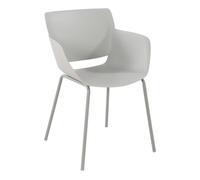 CLP Silla Alpena para Interior o Exterior I Butacas Modernas con Respaldo para jardín I Silla Resistente con reposabrazos, Color:Gris Claro