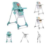 Silla alta Cangaroo Kimchi, cojín de asiento plegable y extraíble, cinturón de seguridad, color:verde oscuro