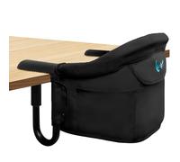 Silla alta con gancho para bebés y niños pequeños de 6 a 36 meses, silla alta portátil y plegable para el hogar y viajes, incluye bolsa de almacenamiento (negro)