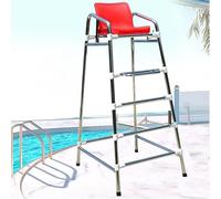 Silla alta desmontable para piscina, playa, silla alta de 190 cm con agujero y ganchos, asiento cómodo para árbitros salvavidas