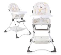 Silla alta Lorelli para niños con hueco para taza de caramelo, plegable, mesa doble, cesta, color:beisbol blanco