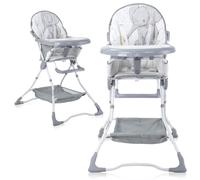 Silla alta Lorelli para niños con hueco para taza de caramelo, plegable, mesa doble, cesta, color:gris oscuro