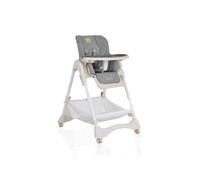 Silla alta Moni Chocolate regulable en altura, plegable, con respaldo de mesa y reposapiés, color:gris