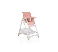 Silla alta Moni Chocolate regulable en altura, plegable, con respaldo de mesa y reposapiés, color:rosa