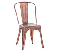 CLP Silla Apilable de Metal con Respaldo Benedikt, Silla Bistró para Hostelería y Cocina, Diseño Robusto y Resistente hasta 200 kg Color:Cobre