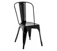 Silla apilable benedikt de metal negro 48x44x89 cm