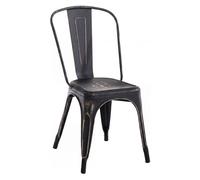 CLP Silla Benedikt I Silla metálica, apilable y fácil de Limpiar I Silla apilable, Carga máx. 200 kg I Altura del Asiento 44 cm, Color:Negro/Oro