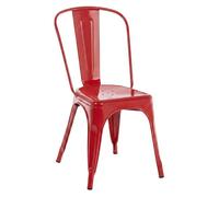 Silla apilable benedikt de metal rojo 48x44x89 cm