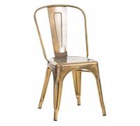 CLP Silla Benedikt I Silla metálica, apilable y fácil de Limpiar I Silla apilable, Carga máx. 200 kg I Altura del Asiento 44 cm, Color:Oro