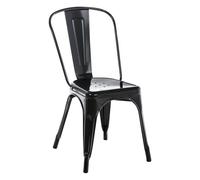 Silla apilable benedikt metal negro 48x44x89 cm
