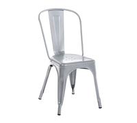 Silla apilable benedikt metal plateado 48x44x89 cm