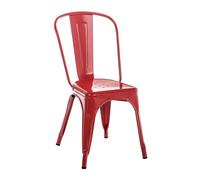 Silla apilable benedikt metal rojo 48x44x89 cm