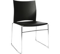 Silla apilable con listones de deslizamiento Topstar, armazón cromado, UE 4 unid.