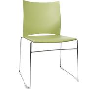 Silla apilable con listones de deslizamiento Topstar, armazón cromado, UE 4 unid.