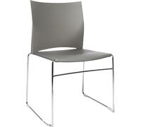 Silla apilable con listones de deslizamiento Topstar, armazón cromado, UE 4 unid.