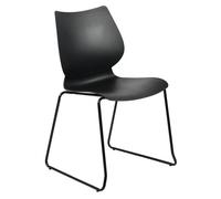 Silla apilable houma plástico negro 50x47x86 cm