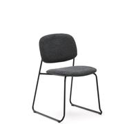 Silla apilable Meli en chenilla gris y patas de metal gris FSC Mix Crédito