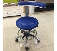 Silla auxiliar dental ajustable, taburete ergonómico giratorio de 360° con reposabrazos, asiento de sillín de piel sintética para profesionales de salón y odontología C1