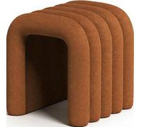 Silla Auxiliar en Forma de U de Estilo NóRdico, Taburete Lateral Curvo Minimalista para Tocador y BañO, Pasillo(Brown)