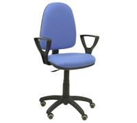 Silla Ayna bali azul claro brazos fijos ruedas de parqué