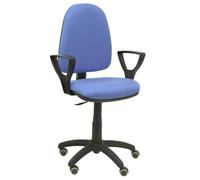 Silla Ayna bali azul claro brazos fijos ruedas de parqué