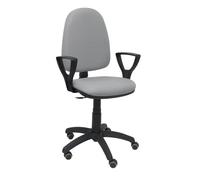 Silla Ayna bali gris claro brazos fijos ruedas de parqué