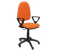 Silla Ayna bali naranja brazos fijos ruedas de parqué