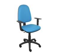 Silla Ayna similpiel azul claro brazos regulables