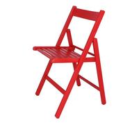 Silla bas en madera de haya, acabado en rojo, 43x47x79 cm