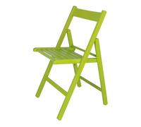 Silla bas en madera de haya, acabado en verde, 43x47x79 cm