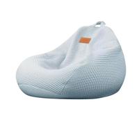 Silla Beanbag, Bean Bag Chair Ice Silk Fabric Blue M L(Medium)