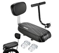 Silla Bicicleta Niño Trasera Con Respaldo, Asiento Bicicleta Niño Acolchado Ancho - Silla Portabeb-és Bicicletas Con Reposapiés Y Pasamanos, Universal Para Bicicletas Eléctricas De Montaña, Negro