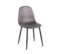 Silla black teok polipiel vintage - gris oscuro