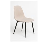 Silla black teok tela - beige