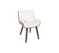 Silla blanca y madera oscura nogal RUBBENS