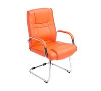 Silla cantiléver xxl attila simil cuero naranja 67x60x104 cm