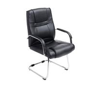 Silla cantiléver xxl attila simil cuero negro 67x60x104 cm