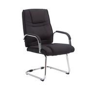 Silla cantiléver xxl attila tapizada en tela negro 67x60x104 cm