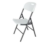 Silla catering de estructura metálica acabado blanco, 45x53x87 cm