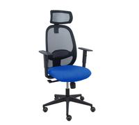 Silla Cilanco negra malla negra asiento bali azul brazo regulable cabecero regulable