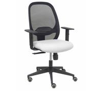 Silla Cilanco negra malla negra asiento bali blanco brazo regulable.