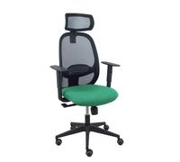 Silla Cilanco negra malla negra asiento bali verde esmeralda brazo regulable cabecero regulable