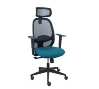 Silla Cilanco negra malla negra asiento bali verde petróleo brazo regulable cabecero regulable