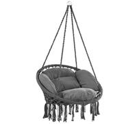Silla colgante antracita 80x60x140cm redonda con cojines